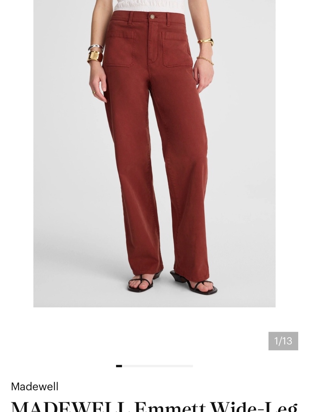 MADEWELL Emmett Wide-Leg Patch Pocket Pants in Antique Rose